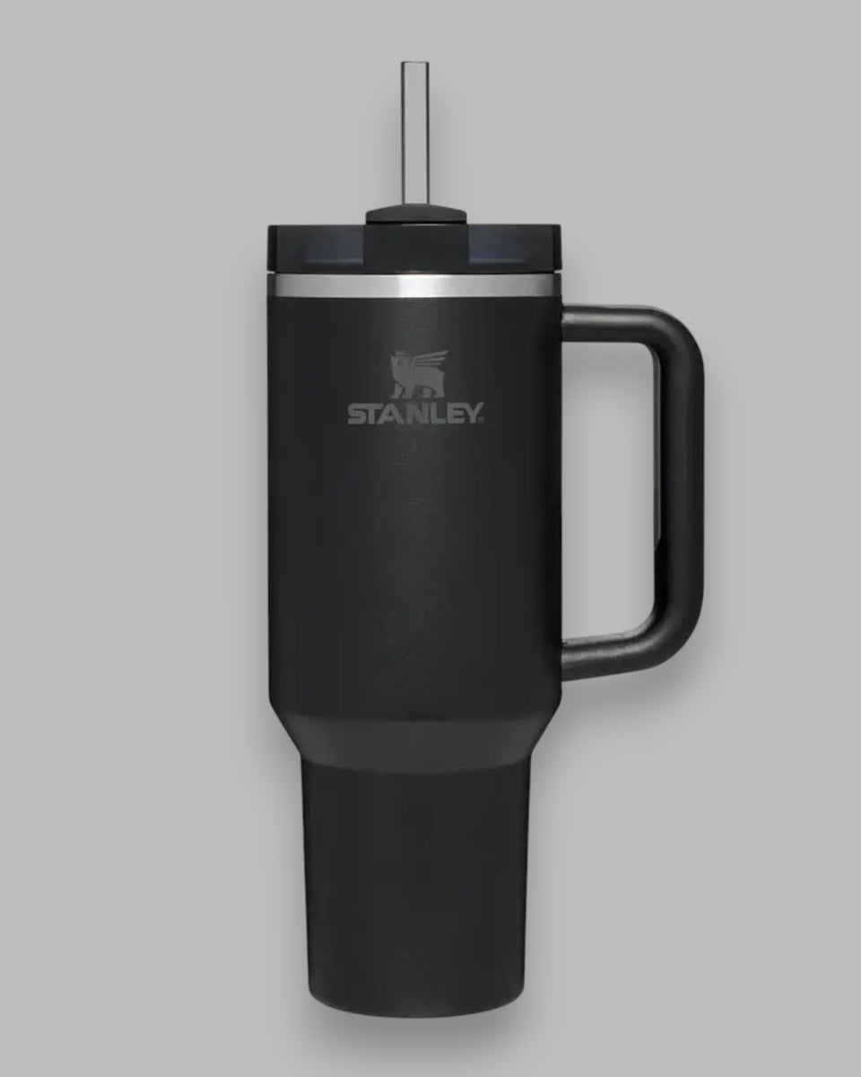 Stanley Quencher Black H2.0 FlowState Tumbler | 40 oz Stainless Steel with Lid & Straw