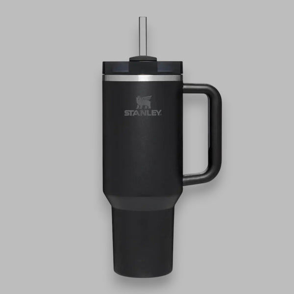 Stanley Quencher Black H2.0 FlowState Tumbler | 40 oz Stainless Steel with Lid & Straw